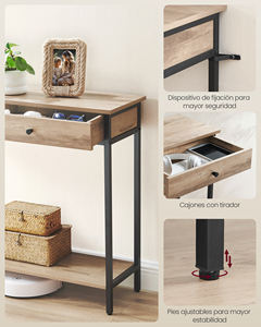 Table d'entrée <span class=keywords><strong>VASAGLE</strong></span> en gros pour l'entrée, la chambre à coucher, le salon, table de canapé avec 2 tiroirs, table <span class=keywords><strong>console</strong></span> - Product Image 5