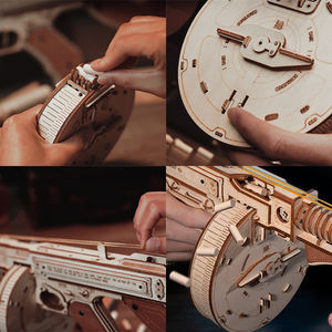 Robotime Rokr <span class=keywords><strong>Tiktok</strong></span> Vente à Chaud 3D Puzzles en Bois LQB01 Kit de Modèle de Submachine Pistolets Jouets pour Adultes - Product Image 3