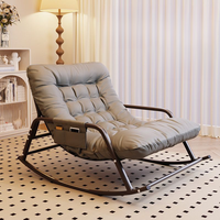 Fauteuil à bascule nordique de luxe en tissu microfibre moderne/fauteuil en cuir salon salon canapé d'appoint