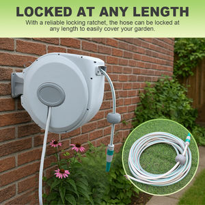 Carrete de <span class=keywords><strong>Manguera</strong></span> de Jardín Retráctil Automático de Pared SUNSHINE, Carrete de <span class=keywords><strong>Manguera</strong></span> de <span class=keywords><strong>Agua</strong></span> Portátil de Metal Resistente - Product Image 5
