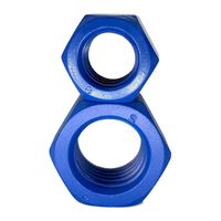 Écrou hexagonal en téflon bleu personnalisable, norme DIN934, acier au carbone, fixation à haute résistance au frottement pour usage automobile