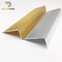 DECORTRIM OEM&ODM Profilé d'escalier antidérapant en aluminium, hauteur 22,3 mm, largeur 43 mm, bordure de marche métallique, protection d'angle de carrelage