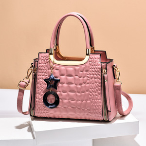 Bolsos de Hombro de Piel Sintética para Mujer, Bolsos Cruzados con Cierre y Diseño de Rejilla en Color Sólido - Product Image 3