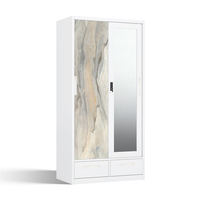 Nouvelle conception de placard métallique imprimé, armoire de chambre à coucher démontable, placard moderne