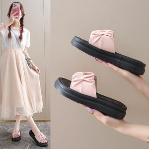 Sandales plates respirantes pour femmes, pour l'été, la plage et les sorties quotidiennes, pantoufles décontractées avec plateforme - Product Image 5