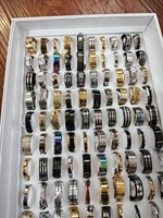 Bagues en Acier Inoxydable Bon Marché en Gros pour Hommes, Bijoux Cadeaux pour Hommes et Femmes, Lot Mixte de Bagues