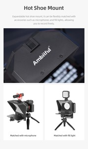 Mini-téléprompteur portable Ambitful pour enregistrement sur téléphone et appareil photo reflex numérique, avec télécommande - Product Image 6