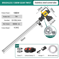 Pompe à vis sans balais Cavitt 1300W en acier inoxydable 10-50L/min sans fil pour fûts, idéale pour les liquides et huiles à haute viscosité