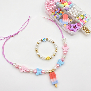 Kit de Pulseras DIY para Niñas, Cuentas Acrílicas con Letras, Set de Fabricación de Joyería con Caja de Almacenamiento en Forma de Paleta - Product Image 2