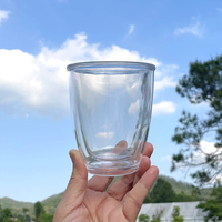 Gobelet en plastique à double paroi, verre à double paroi pour thé et café, 11 oz, SAN AS Tritan, tasse à double paroi