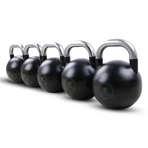 Qualidade superior superior corpo construção personalizado logotipo ginásio exercício livre competição de peso aço kettlebell