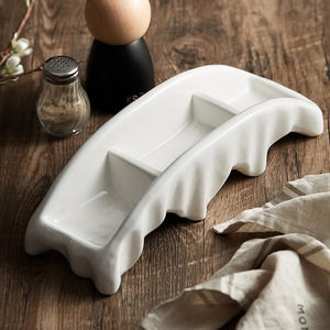 Bandeja de Porcelana Blanca Desechable con Tres Compartimentos en Forma de Puente, para Aperitivos, <span class=keywords><strong>Tapas</strong></span>, Encurtidos y Banquetes - Product Image 4
