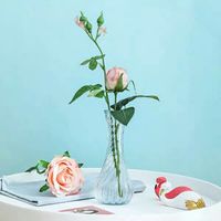 Vase en verre miniature moderne abordable pour la décoration de la maison, style luxueux, vase à fleurs en cristal pour le salon et la chambre à coucher