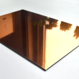 High Quality Home Decoration Golden Mirror Aluminum Plastic Plate 3D Composite Wall Panel