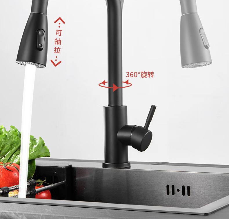 Función triple negra (salida de agua de doble cuchilla)