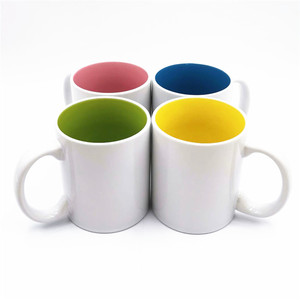 Tasse à café en céramique 11oz de haute qualité avec poignée colorée à l'intérieur du transfert de chaleur par sublimation en gros - Product Image 3