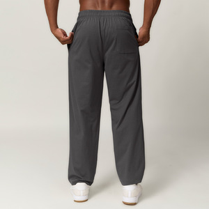 GCWAVE, pantalones casuales deportivos rectos de algodón puro para hombres, pantalones de chándal de color sólido para senderismo al aire libre para Otoño e Invierno - Product Image 2