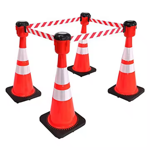 Barrière de sécurité routière rétractable avec cône supérieur rétractable |   Cône - Product Image 4
