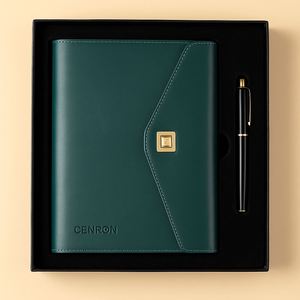 ชุดของขวัญสมุดโน้ตหนัง PU สีแดง - สมุดบันทึกพรีเมียมขนาด A5 พร้อมปากกาและกล่องของขวัญ - Product Image 4