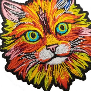 Écussons thermocollants personnalisés brodés avec logo chat coloré, design dessin animé, pour chapeaux, vêtements, sacs, chaussures - Tissu sergé - Fabrication chinoise - Product Image 2