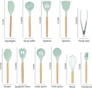 Juego de 19 Utensilios de Cocina de Silicona con Mango de Madera, Accesorios de Cocina al por Mayor - Product Image 4