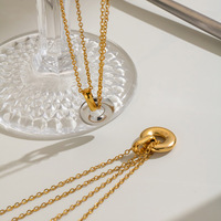 Collier minimaliste élégant avec pendentif cercle géométrique scintillant en forme de O, chaîne fine, accessoires pour femmes, vente en gros TGXL15555