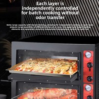 Four à pizza électrique commercial double couche Jia Si Te EP-1 avec fond en briques pour la cuisson de gâteaux et de tartes aux œufs, garantie 1 an