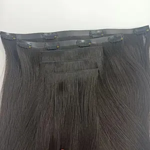 Keluaran baru 100% klip rambut renda garis bulu manusia Virgin India/Tiongkok/Brasil di 6D1/6D2 ekstensi rambut