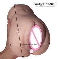 Poupée sexuelle réaliste avec organes génitaux masculins, fesses et vagin souples, 2 orifices, 100% étanche, jouet sexuel de 1,8 kg