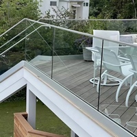Rampe en verre trempé sans cadre HIMOWAY avec profilé en U en aluminium, fixation au sol pour clôtures de terrasses extérieures et balustrades de balcons