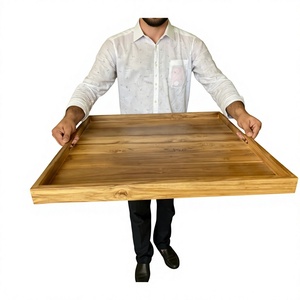 Grand plat de service rectangulaire turc en bois, écologique, élégant, fait main, gravé, de luxe, compatible lave-vaisselle et micro-ondes, poli - Product Image 6