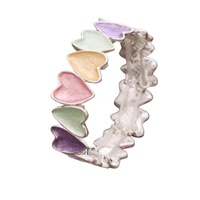 Nueva Pulsera de Moda para Mujer con Forma de Corazón, Brazalete de Lujo Ajustable con Esmalte Colorido