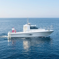 Perahu Pancing Grandsea Panjang 8.88m FRP Walkaround Outboard Barco De Pesca Sport Fishing Boat dengan Mesin Dijual