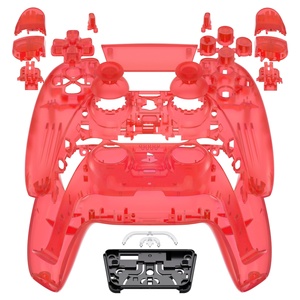 Pour manette PS5 BDM-030/040/050 : Kit complet de coque avec boutons et cache pavé tactile, coque de remplacement DIY transparente rouge, plaques avant et arrière. - Product Image 3