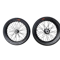 Roue Supermoto Surron Light Bee X LBX 17 pouces 70/90-17 90/80-17 Jantes chromées argentées Performance Modification de vélo électrique