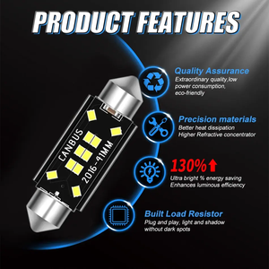 DC 12V 2016 voiture LED ampoule blanc 31mm 36mm 39mm 41mm C5W <span class=keywords><strong>C10W</strong></span> intérieur feston dôme bagages lampe lecture ampoule porte feux de signalisation - Product Image 4