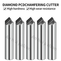 Pisau Pemotong Chamfer Berlian PCD, Alat Chamfering Hasil Akhir Cermin, Pemotongan CNC Presisi untuk Grafit, Bahan Keramik