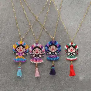 Go2boho Mexican Necklace New Designs Stainless Steel Ethnic Jewelry Japanese Bead Jewellery Tassel Pendant Necklaces For Women