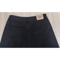 Jean droit taille mi-haute pour homme, écologique, respirant, style rétro américain, délavé, avec rivets 3D œil de chat et boutons