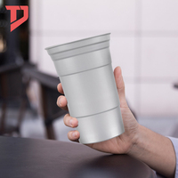 Gobelet en aluminium réutilisable personnalisé avec logo couleur, pour bière, cola, 22 oz, pour l'extérieur, recyclable, pour fête, pour boissons froides