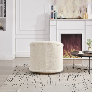 Sillón Giratorio con Tapicería de Felpa, Rotación de 360 Grados, Diseño Cómodo en Forma de Calabaza, Sillón Moderno para Sala de Estar, Algodón - Product Image 4