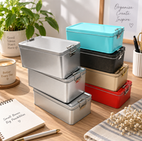Boîte de rangement rectangulaire en fer blanc de qualité alimentaire avec couvercle hermétique, fond sans soudure, impression de logo personnalisée pour emballage alimentaire ou cadeau