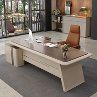 Ensemble de bureaux et de chaises de luxe modernes et simples de Boss pour le mobilier en bois du président du poste de travail