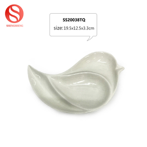 Ceramic White Dove bird design jewelry display plate earrings necklace ring tray - Product Image 2