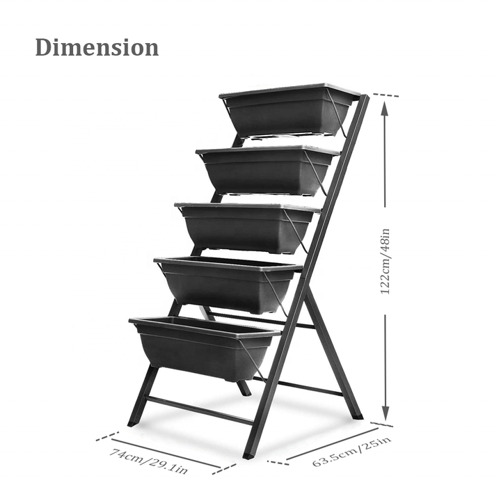 5tiers Metal Planter Rack - Elevated Vertical Garden