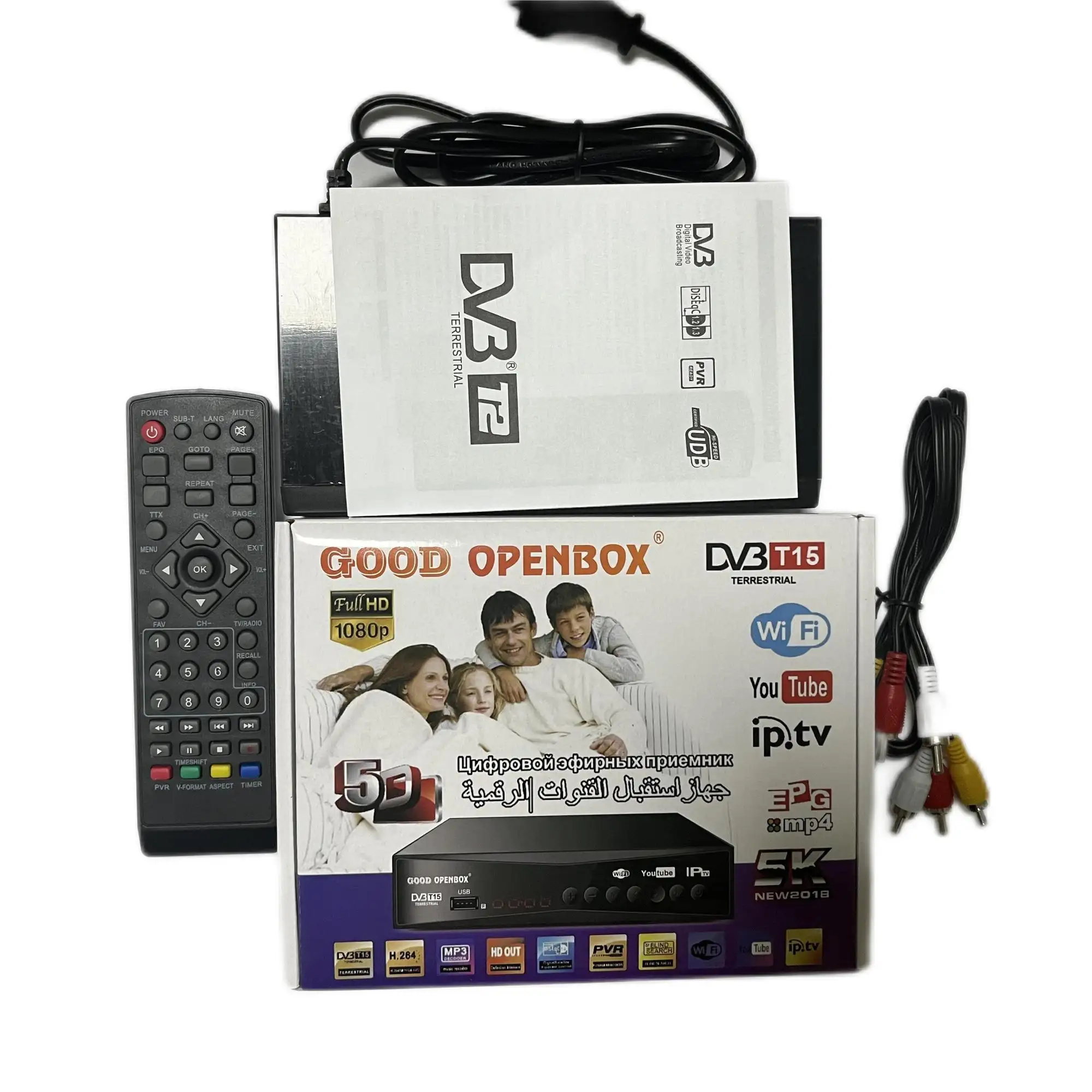 Popular DVB T2 receivers support Cross-border networking 264.H playback set-top box dvb t2 TV box