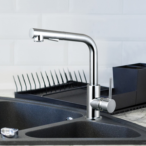 Nouvelle Robinet <span class=keywords><strong>Mitigeur</strong></span> de <span class=keywords><strong>Cuisine</strong></span> Monocommande en Acier Inoxydable Moderne Sans Plomb avec Douchette Extensible et Valve à Disque Céramique, Montage sur Plan - Product Image 4