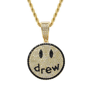 Collier de haute qualité, style Justin Bieber, hip-hop, collier Drew avec visage souriant, collier de couple, cadeau - Product Image 6