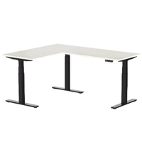 Bureau électrique à hauteur réglable avec structure en acier inoxydable - Bureau moderne en MDF