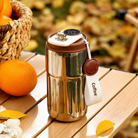 Mug à café portable en acier inoxydable de 450 ml avec affichage intelligent de la température, bouteille d'eau isolée sous vide pour les sports de plein air